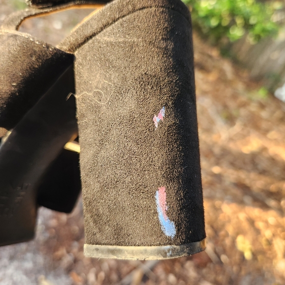 NATURALIZER Faux Black Suede Platform Sandals - Picture 7 of 7